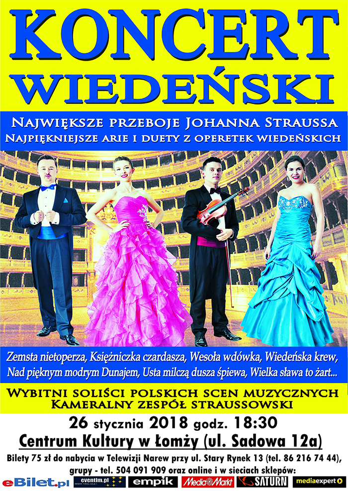 Zaproszenie na Galę Wiedeńską w Centrum Kultury w Łomży