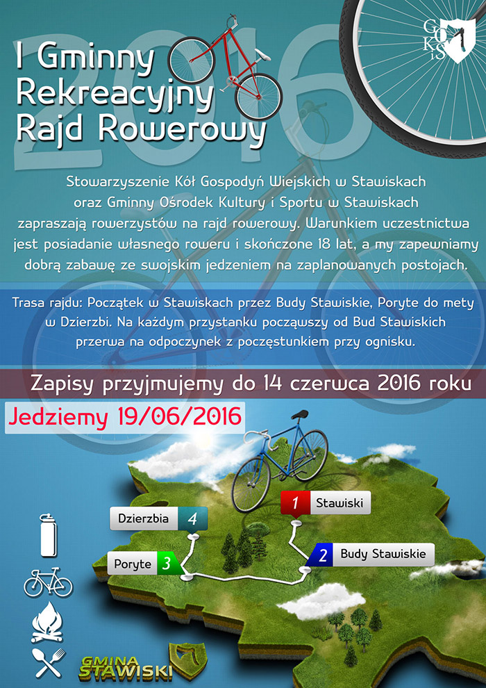 I Gminny Rekreacyjny Rajd Rowerowy 2016