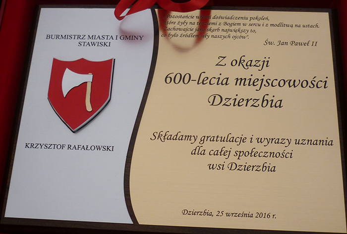 600-lecie miejscowości Dzierzbia