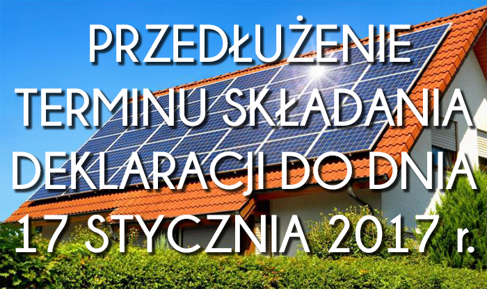 Przedłużenie terminu składania deklaracji udziału w projekcie na odnawialne źródła energii