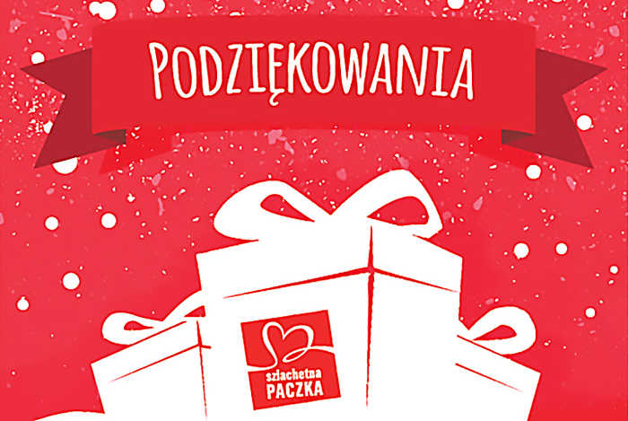 Podziękowania za wzięcie udziału w akcji Szlachetna Paczka 2017