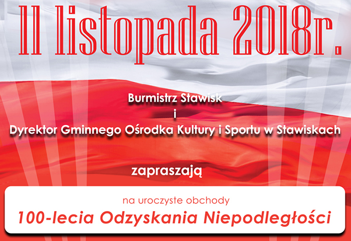 100-lecie Odzyskania Niepodległości - zaproszenie na uroczyste obchody