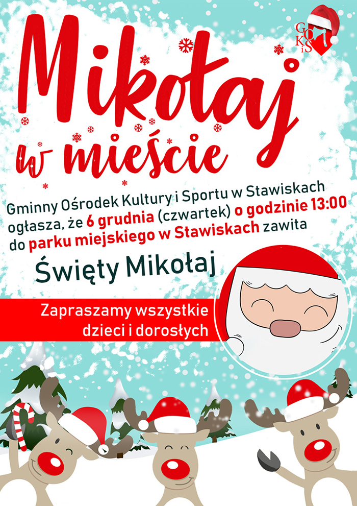 Święty Mikołaj zawita w czwartek do parku miejskiego w Stawiskach