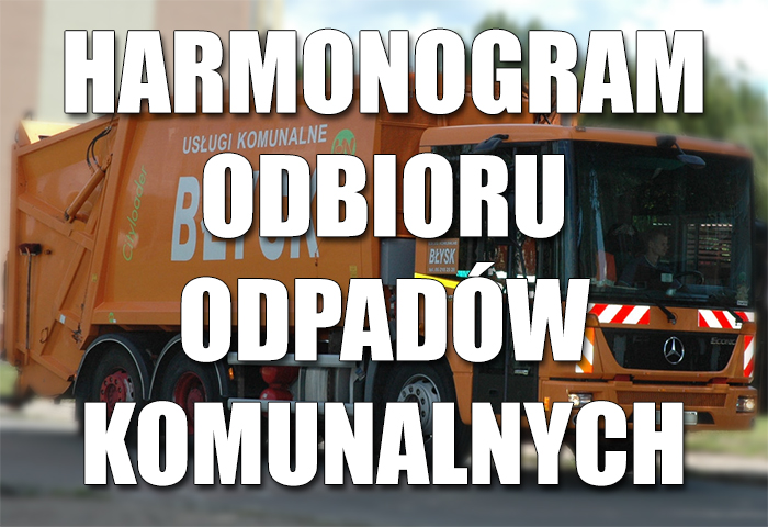 Harmonogram odbioru odpadów komunalnych na terenie Gminy Stawiski od 02.01.2019r. do 31.12.2019r.