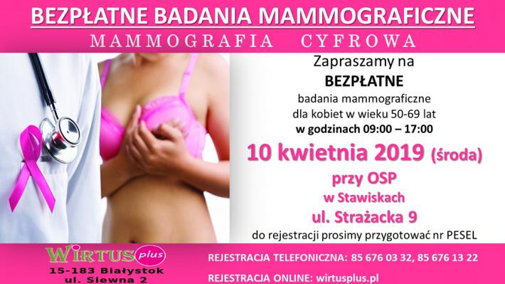 Bezpłatne badania mammograficzne