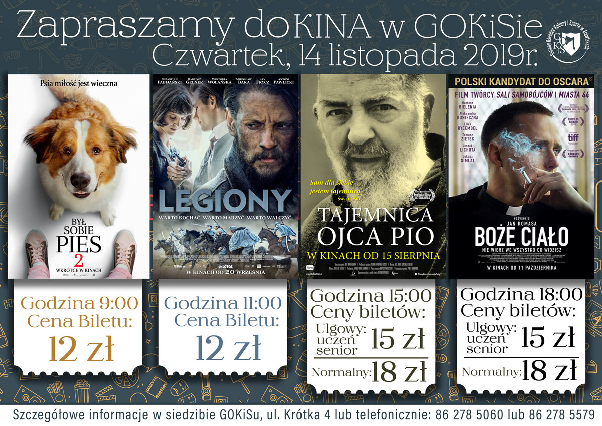 Zapraszamy do KINA w GOKiSie, już 14 listopada