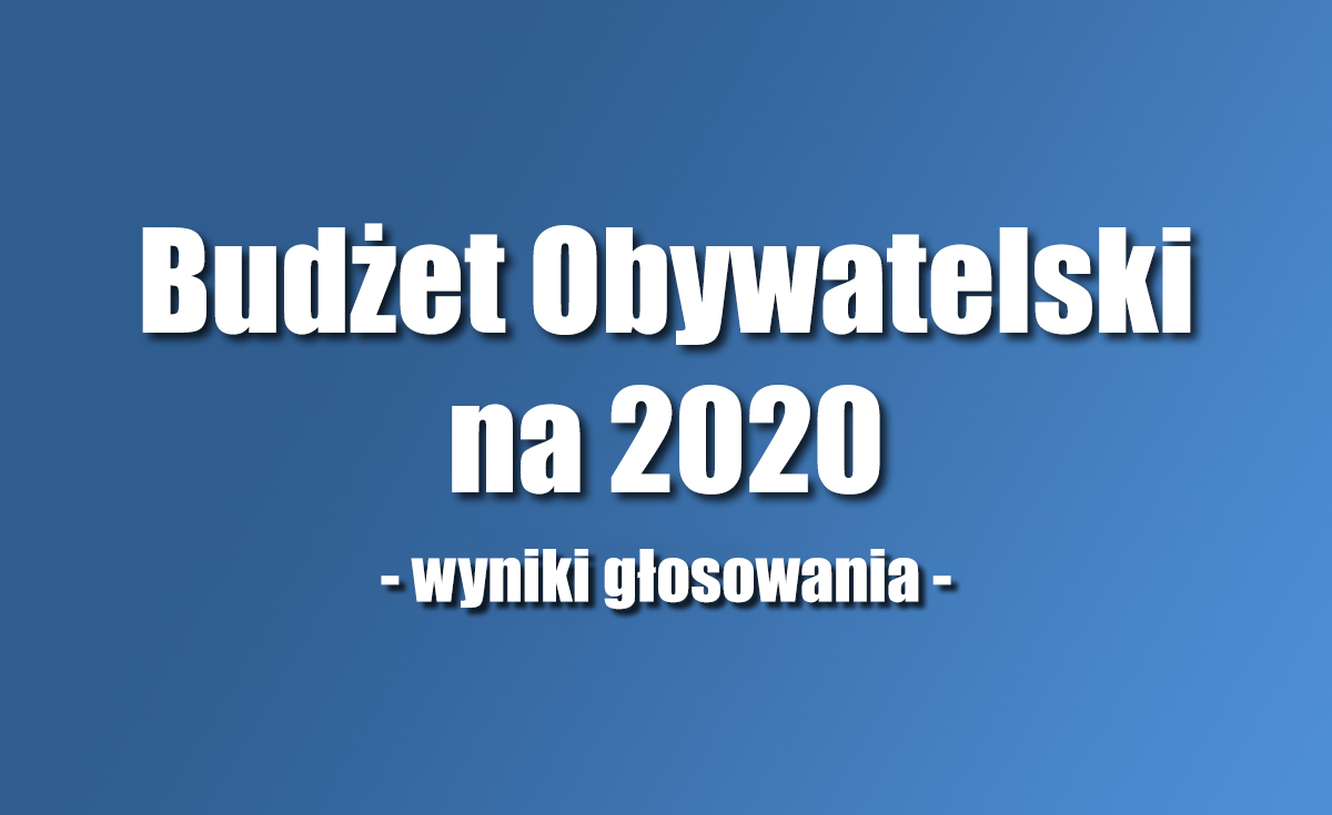 Ogłoszenie wyników głosowania z przeprowadzonych konsultacji do Budżetu Obywatelskiego