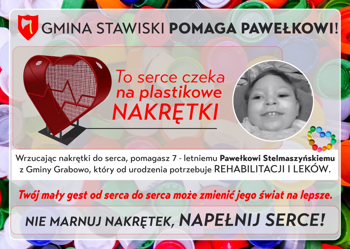 W parku w Stawiskach stanął pojemnik w kształcie serca na plastikowe nakrętki