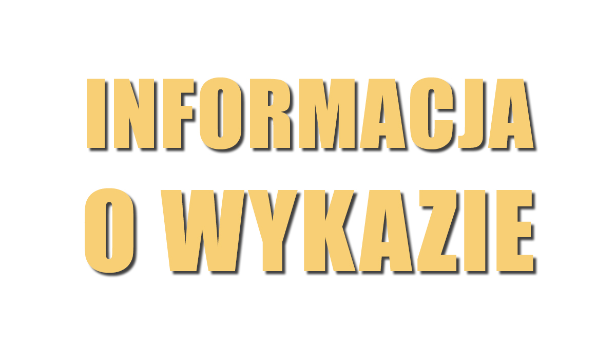 Informacja o wykazie