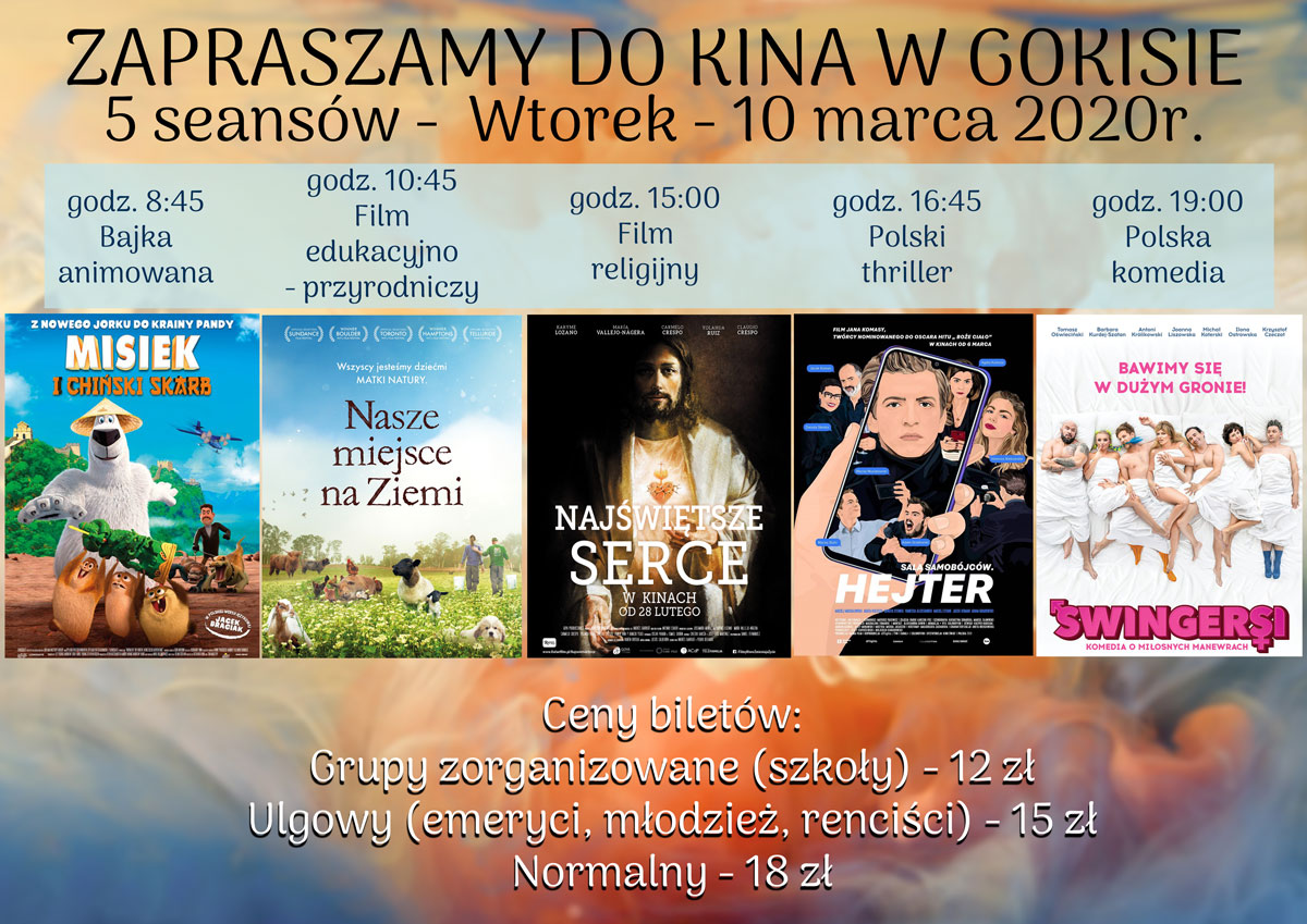 Zapraszamy 10 marca do kina w GOKiSie