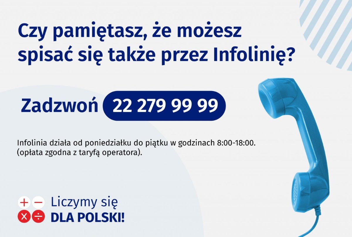 Nie spisałeś się przez Internet? Spisz się na infolinii spisowej!