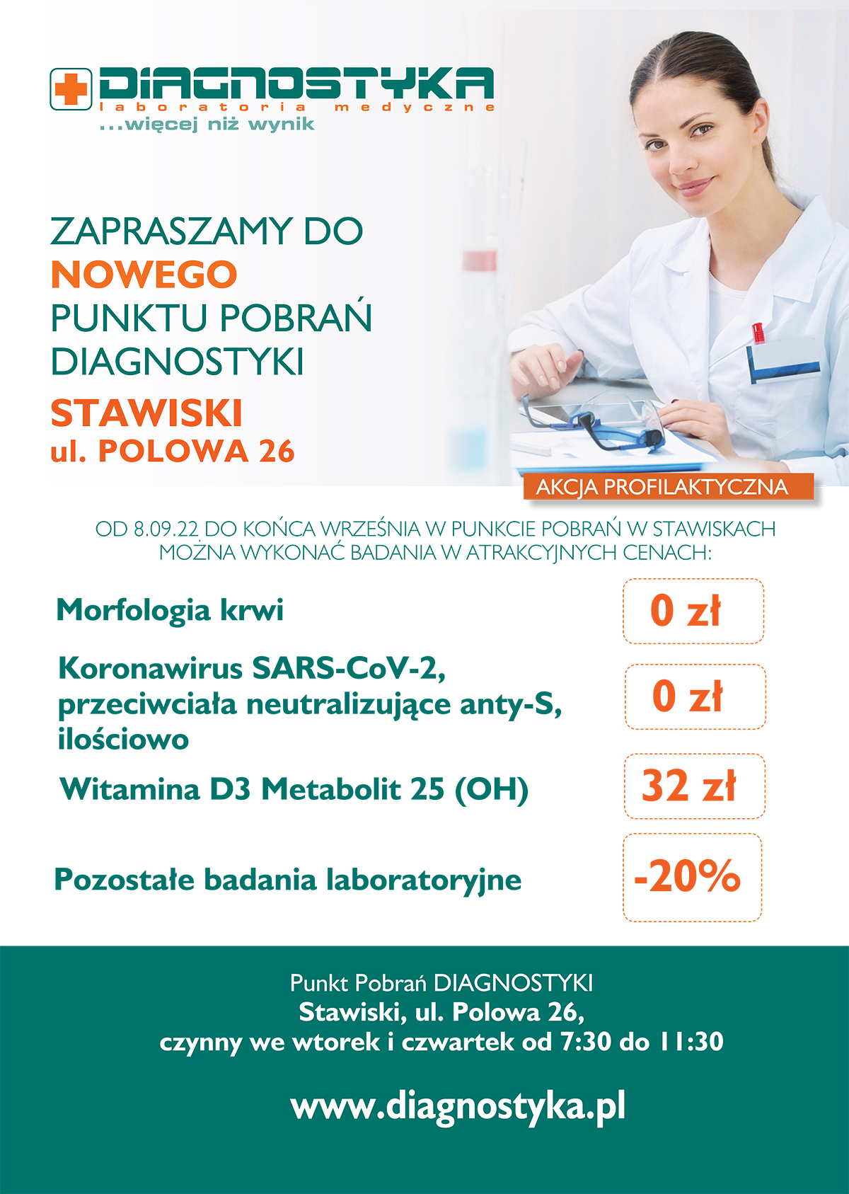 W Stawiskach powstał nowy punkt pobrań diagnostyki