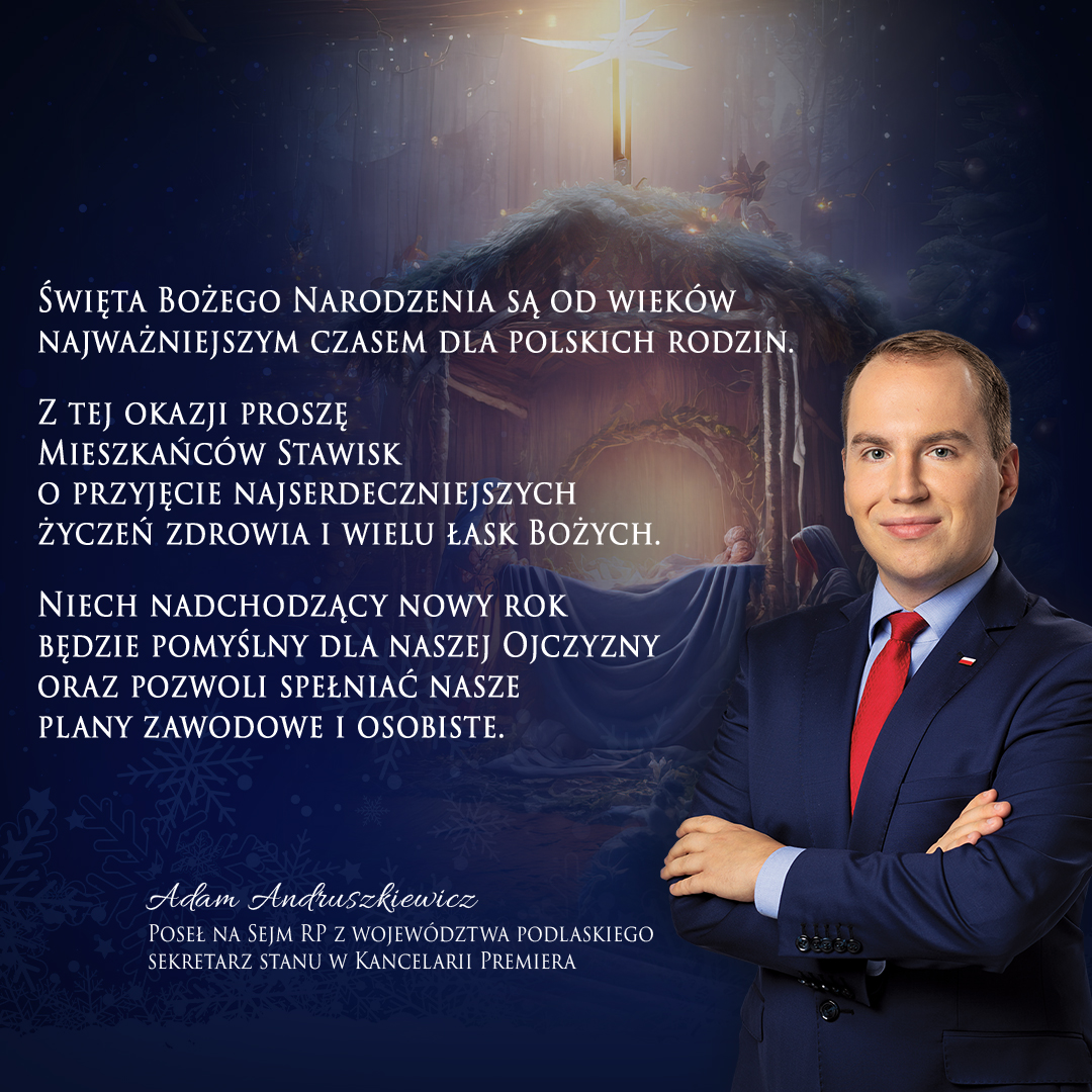 Życzenia Bożonarodzeniowe Posła na Sejm RP Adama Andruszkiewicza