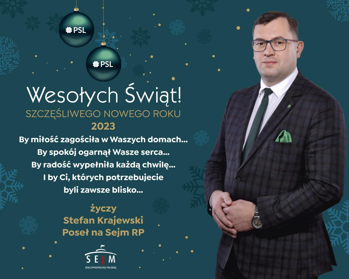Życzenia Bożonarodzeniowe Posła na Sejm RP Stefana Krajewskiego