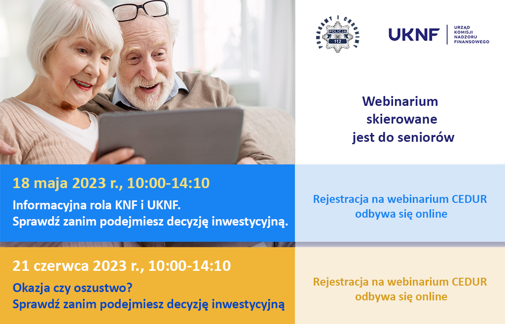 Urząd Komisji Nadzoru Finansowego zaprasza seniorów na webinaria