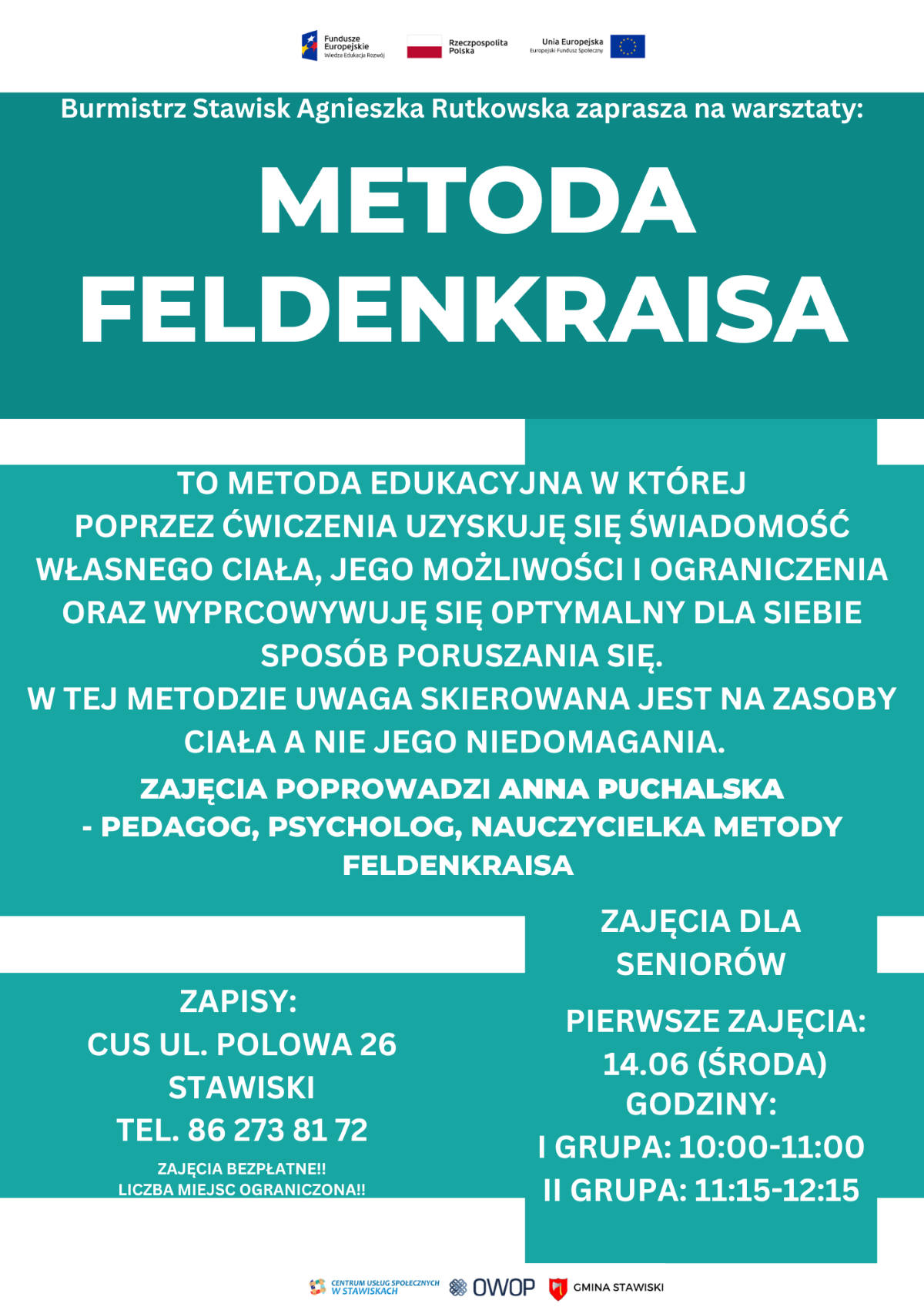 Zapraszamy seniorów na zajęcia