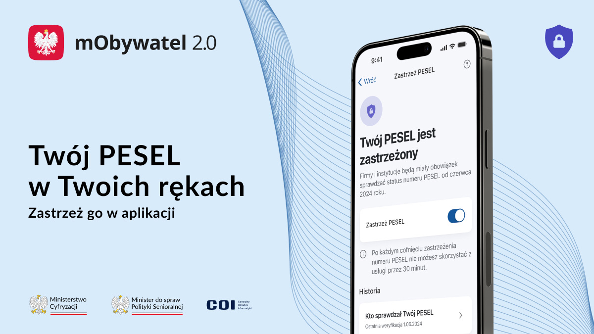 Zastrzeż PESEL i chroń swoje dane w mObywatelu